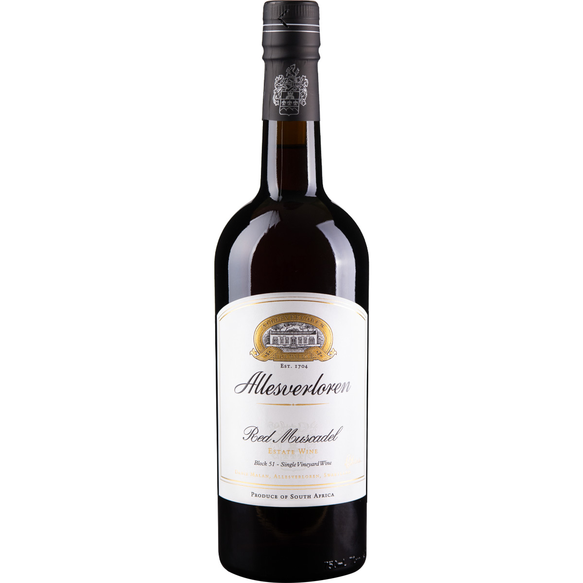 Allesverloren Red Moscatel 2024 – Vineshop24.de bottle from Allesverloren Estate