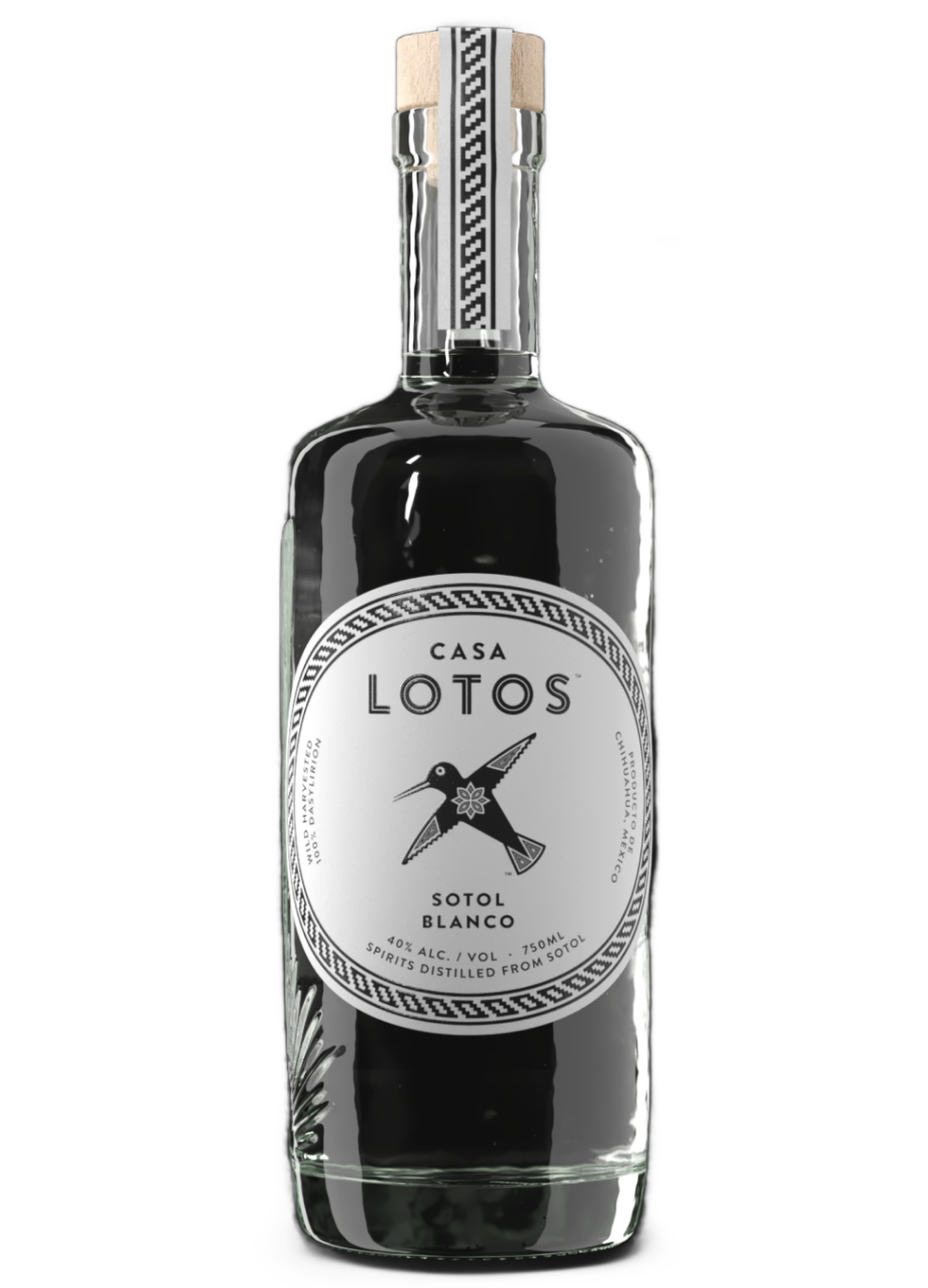 Casa Lotos Sotol Blanco bottle from Sotol site