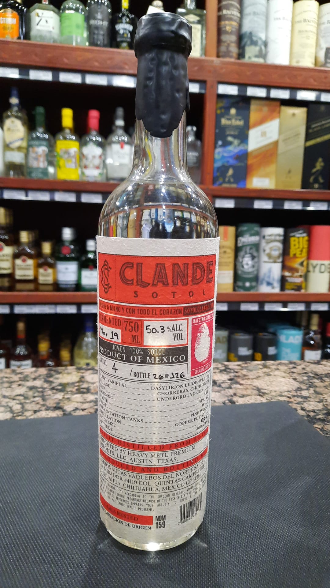 clande bottle from Sotol Clande Vinata