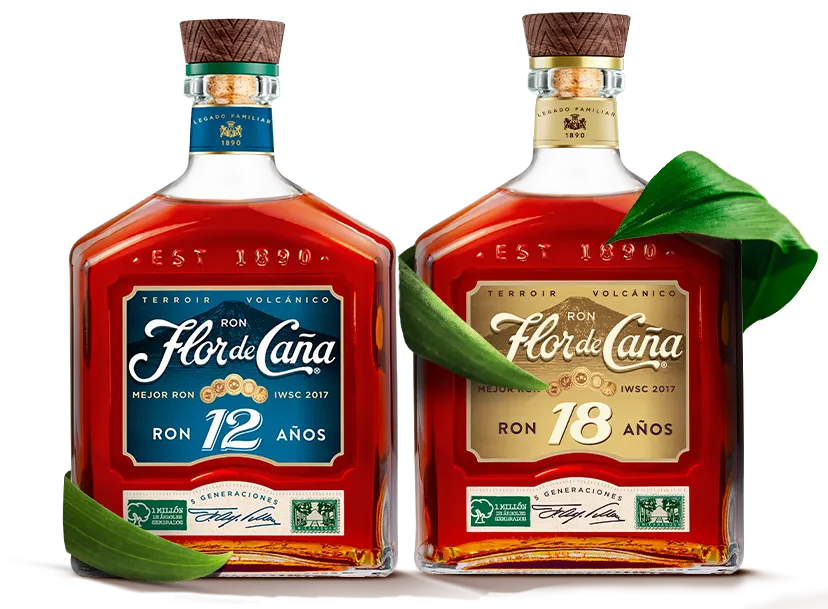new_background_bottles bottle from Flor de Caña Distillery