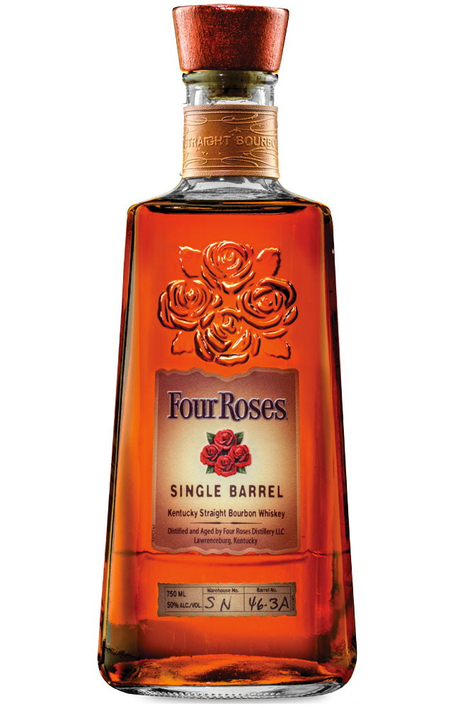Four Roses Single Barrel Bourbon bottle from Four Roses Distillery