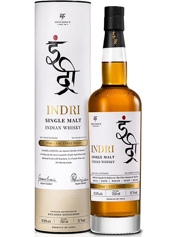 Indri Trini Single Malt bottle from Piccadily Agro Malt Distillery