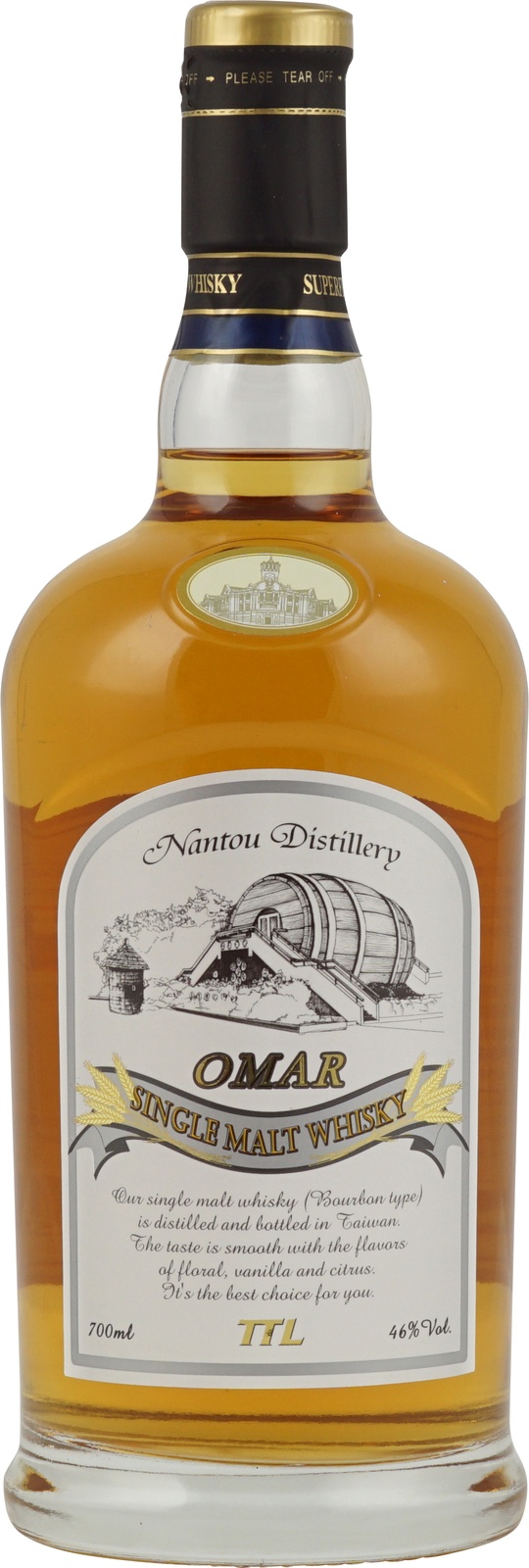 Omar Taiwanese Single Malt Whisky Bourbon Cask bottle from Nantou Distillery / OMAR